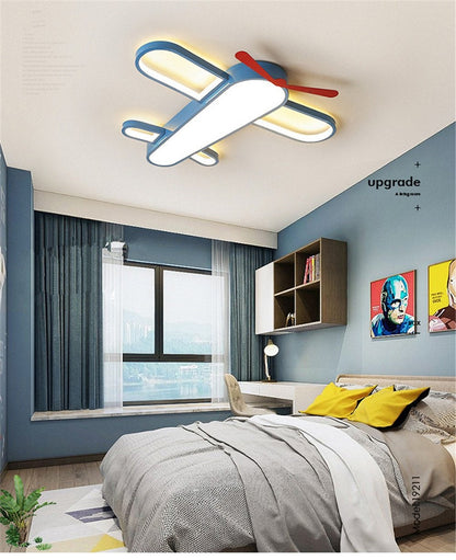 Modern Kids Room LED Lamp Ceiling Light Novelty Cartoon The Plane Bedroom Shop Colorful Lighting Fixture