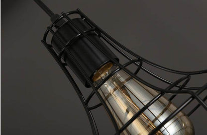 LED Indoor E27Modern Cage Pendant Light Iron Minimalist Retro Scandinavian Loft Pendant Lamp Metal Hanging RestaurantLamp