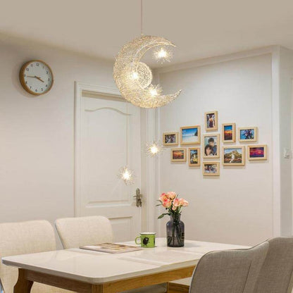 Modern Pendant Lighting Moon Star hanging lights Children Bedroom Lighting Fixture