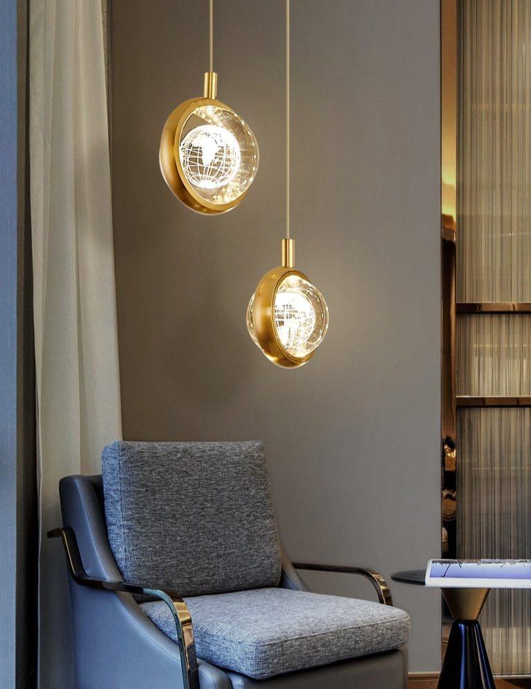 Light Luxury Duplex Villa Crystal Ball Long-line Chandeliers