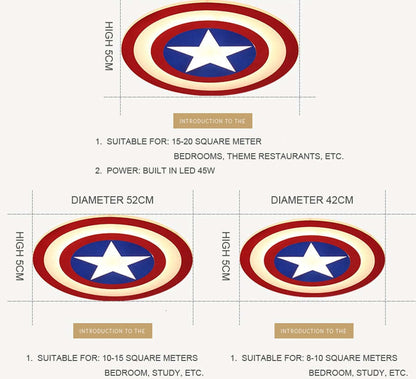 Kids LED Ceiling Lights Captain America With Remote Control For Bedoom Study Room Acrylic Lamp Lamparas De Techo Abajur