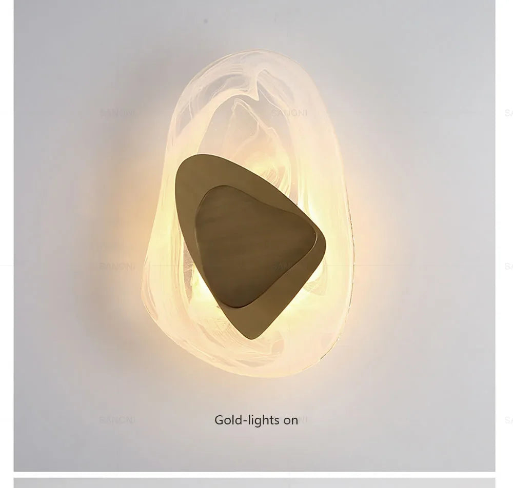 Modern LED Wall Lamp Crystal Art Glass Wall Light Bedside Sconce for BedroomBackground Aisle Stairs Patio Decor Lighting