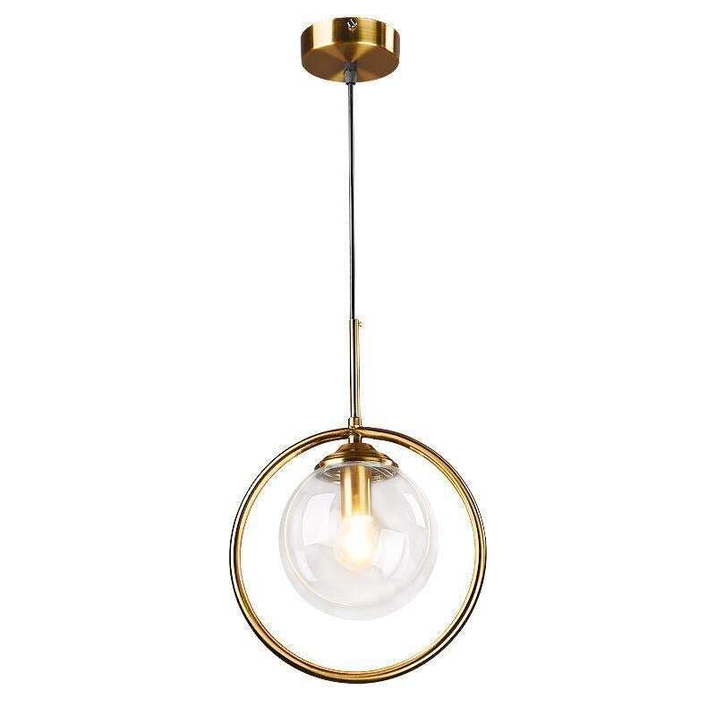 Nordic Gold Iron Chandelier Creative Post Modern Simple Bedroom Bedside Bar Coffee Restaurant Glass Ball Chandelier