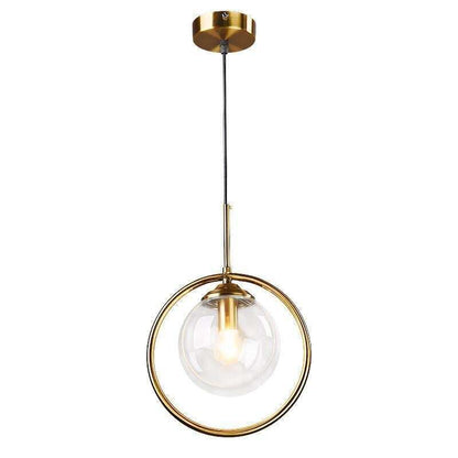 Nordic Gold Iron Chandelier Creative Post Modern Simple Bedroom Bedside Bar Coffee Restaurant Glass Ball Chandelier
