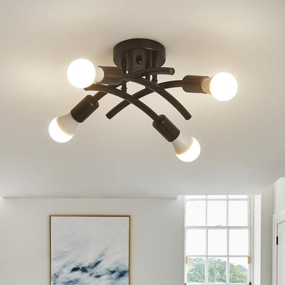 Retro-style Wrought Iron Pipe Pendant Light Industrial Art Pendant Lamp for Modern Living Room and Bedroom Lighting Decor