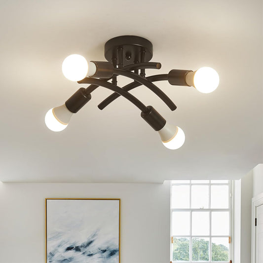 Retro-style Wrought Iron Pipe Pendant Light Industrial Art Pendant Lamp for Modern Living Room and Bedroom Lighting Decor
