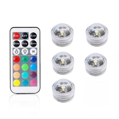 Battery Operated Waterproof RGB Submersible LED Light Underwater Night Lamp Tea Lights for vase,bowls,aquarium and party Wedding