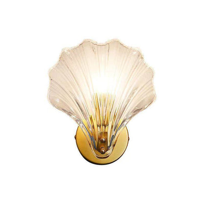 Simple Glass Shell Wall Lamp Bedroom Living Room Corridor Wall Light E14 Bedside Lamps Indoor Decoration Fixtures