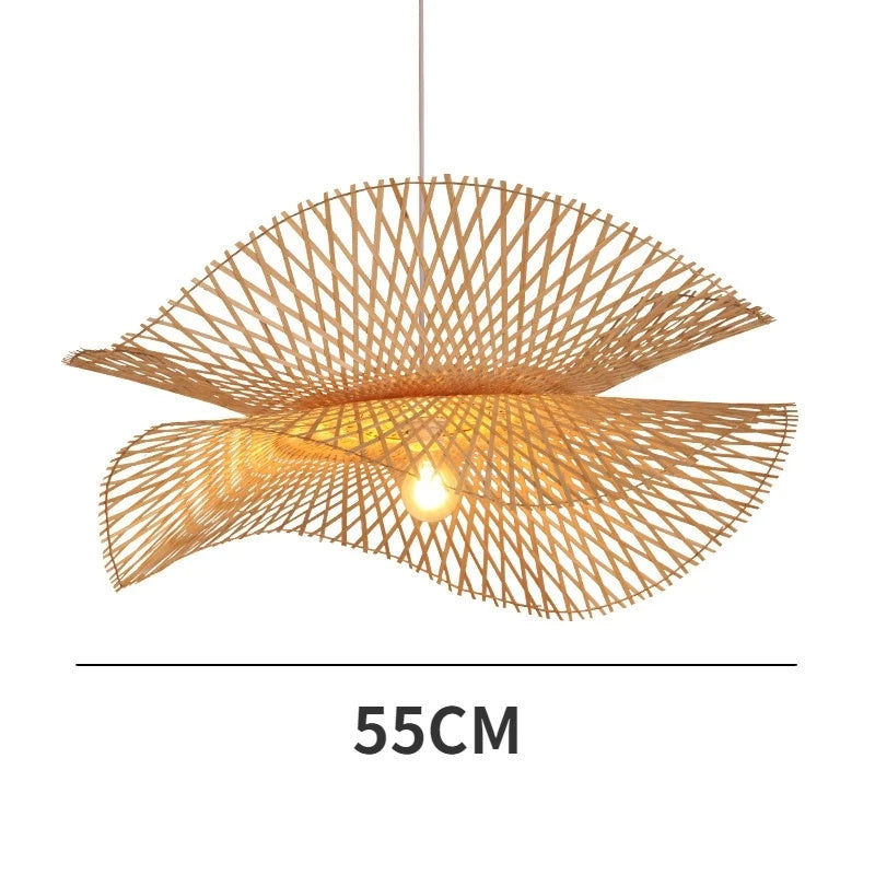 Modern Bamboo Pendant Lights Asian Style Handmade Hanglamp Lighting Kitchen Island Pendant Lamp Restaurant Chandeliers Luminaire