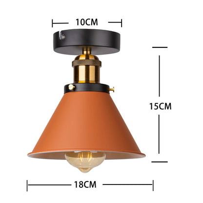 Vintage Rustic Semi Flush Mount Ceiling Light, Farmhouse Ceiling Light E27 Base Industrial Ceiling Lights for Hallway Stairway