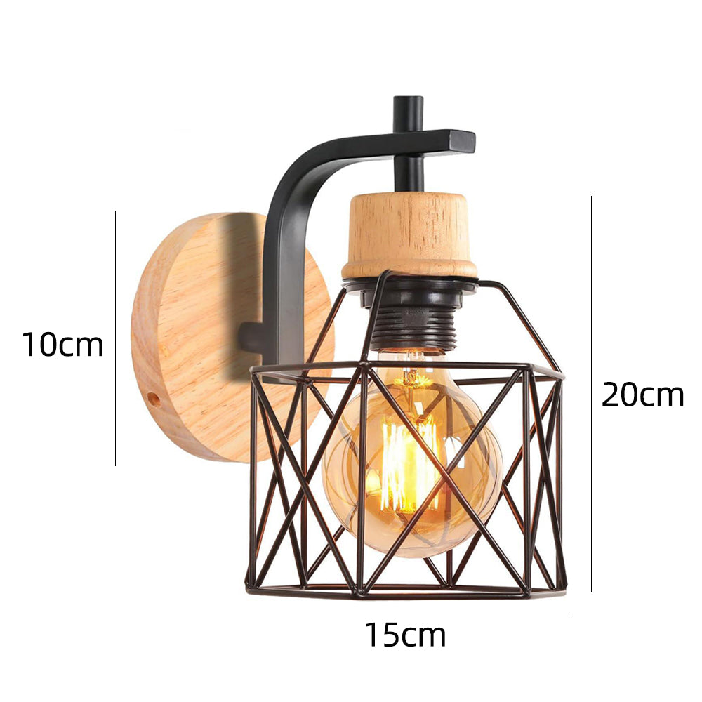 Modern Wood Wall Lamps Vintage Sconce Wall Lights Fixture E27 Bedside Retro Lamp Industrial Dining Room Bedroom Lighting