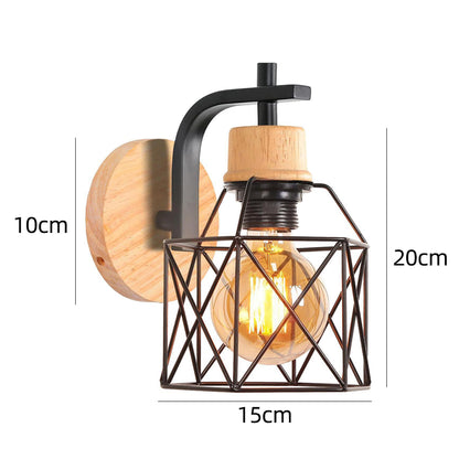 Modern Wood Wall Lamps Vintage Sconce Wall Lights Fixture E27 Bedside Retro Lamp Industrial Dining Room Bedroom Lighting