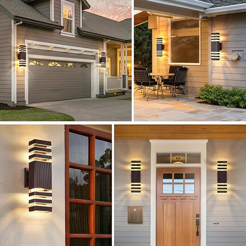 Replaceable Bulb Wall Light Outdoor LED Wall Lamp Up Down Porch Light Waterproof Exterior Sconce Light for Balcony Garden Stair