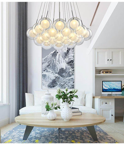 Modern LED Chandelier Lighting Nordic Glass Ball  Lamp Living Room Hanging Lights Home Deco Dining Room Bedroom Fixtures