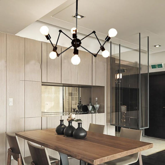 Art Deco Modern Spider Pendant Lights With 6/8/10/12 Heads Adjustable E27 Led For Restaurant Bar Cafe Office Bedroom Living Room