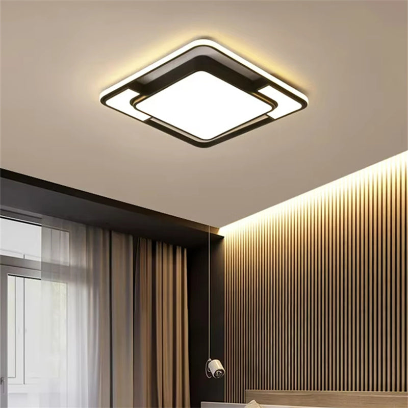 Modern Minimalist LED Ceiling Lamp Square With Remote Control Bedroom Children's Room Fixture Living Room Chandelier
