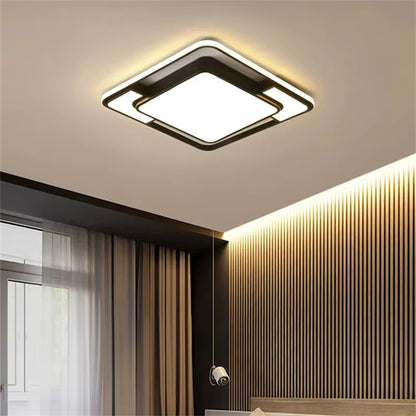Modern Minimalist LED Ceiling Lamp Square With Remote Control Bedroom Children's Room Fixture Living Room Chandelier