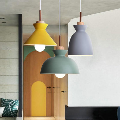 Fashion Indoor lighting pendant lights Wood and aluminum lamp restaurant bar coffee dining room LED hanging light fixture