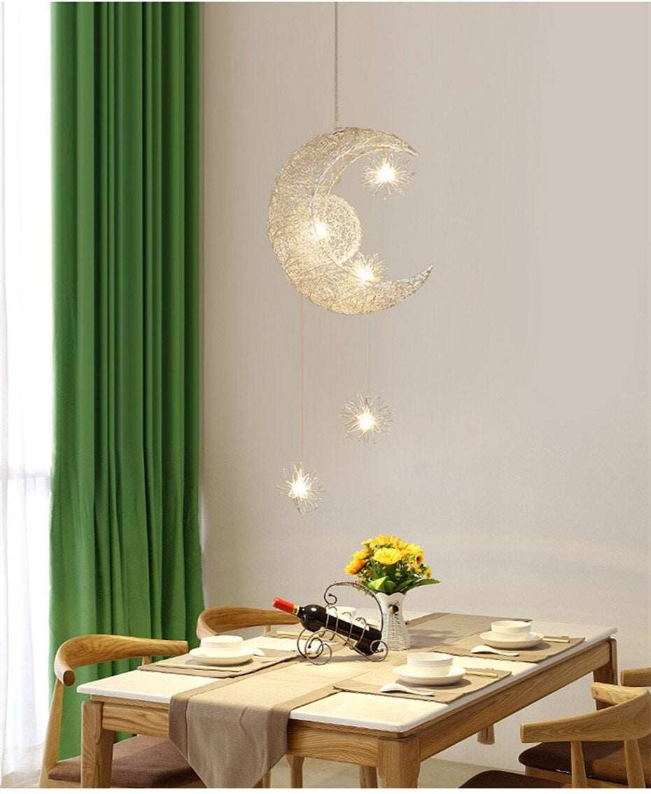 Modern LED Pendant Light For Living room Bedroom Dining Room Hanging Lamp Moon Star Pendant Lamp Children Bedroom Light Luminare