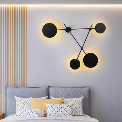 Simple Modern Geometric Multi-round Wall Lamp Creative Bedroom Bedside Living Room Background Decorated with Aisle Personality Wall Lamp