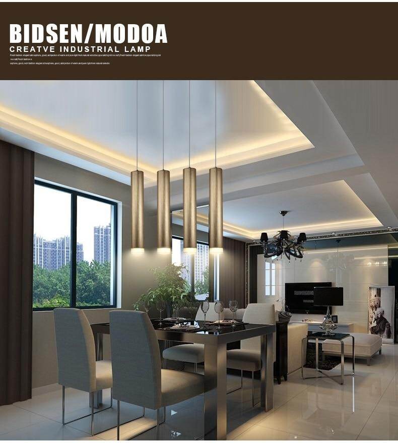 Pendant Lamp Down Lights Kitchen Island Dining Living Room Shop Decoration Cylinder Pipe Pendant Bar Counter Spot Light