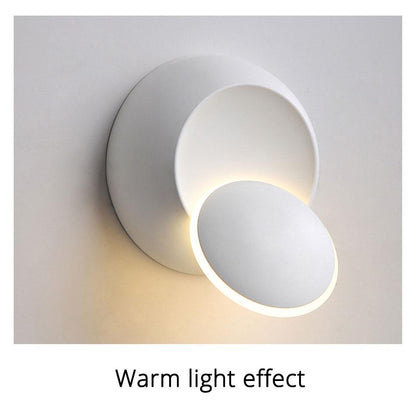 LED Wall Lamp 360 degree rotation adjustable bedside light White and Black creative wall lamp Black modern aisle round lamp