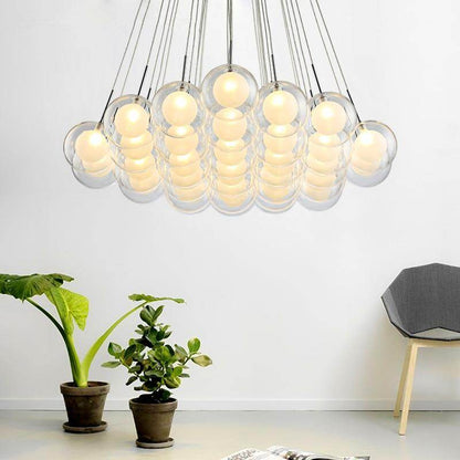Modern LED Chandelier Lighting Nordic Glass Ball  Lamp Living Room Hanging Lights Home Deco Dining Room Bedroom Fixtures