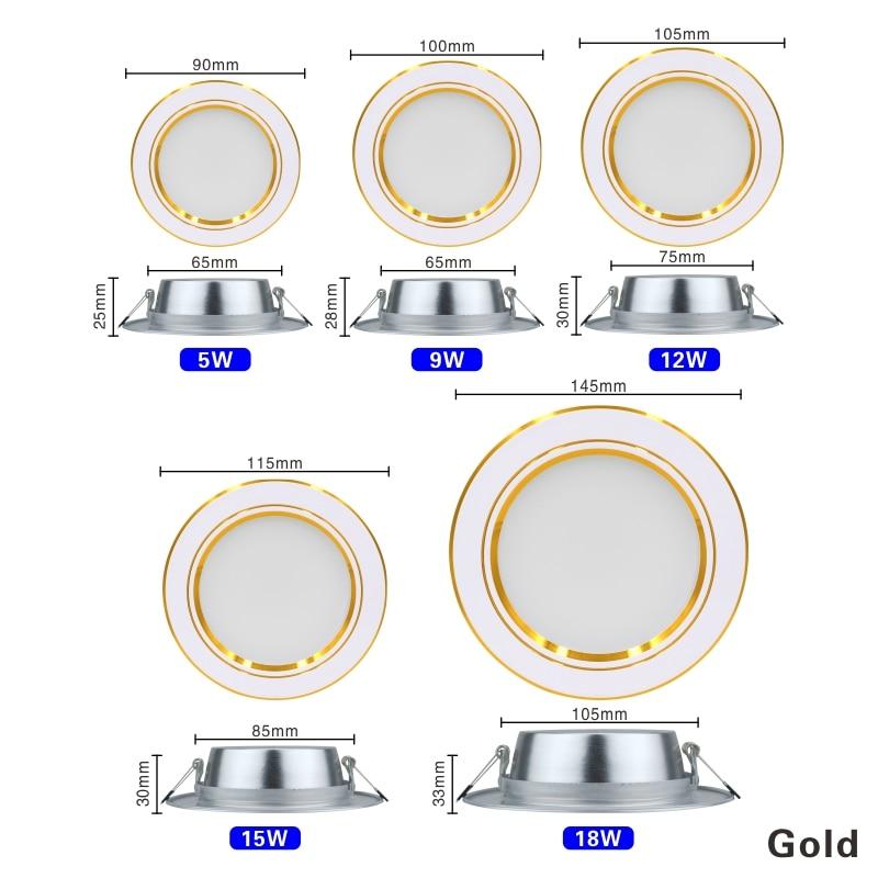 Led Downlights  Led Ceiling Light 5W 9W 12W Recessed Down light Round Led Panel Light 15W 18W LED Spot light Indoor Lighting