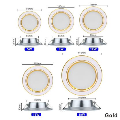 Led Downlights  Led Ceiling Light 5W 9W 12W Recessed Down light Round Led Panel Light 15W 18W LED Spot light Indoor Lighting