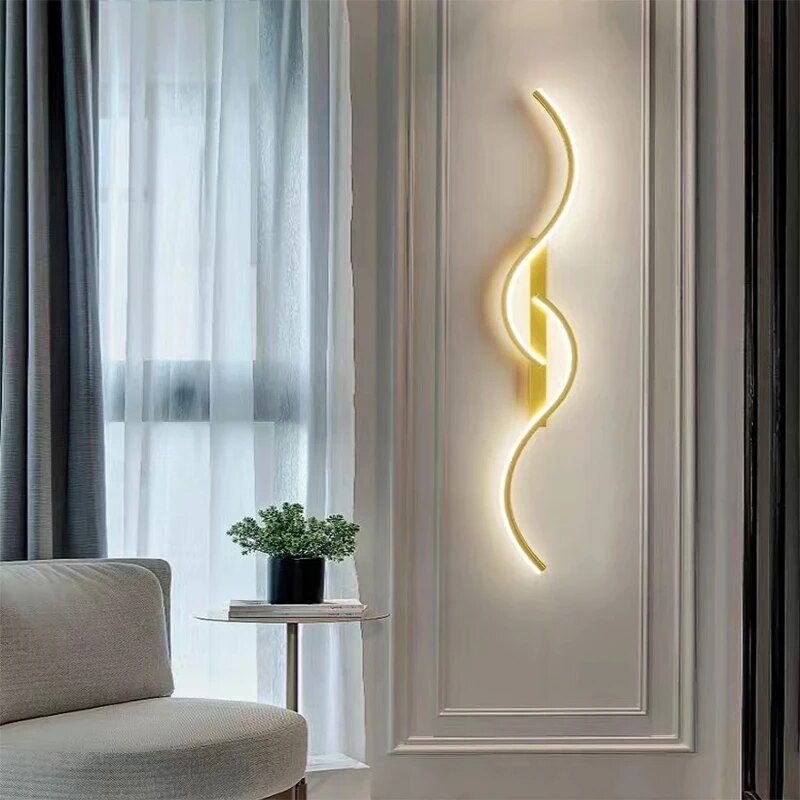 Modern LED Wall Lamp  Light Bedroom Bedside Long Strip Wall Sconces Living Room Home Indoor Lighting Fixture