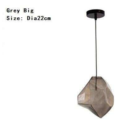 Modern Scandinavian Ice Crystal Glass Pendant Lights Creative Restaurant Hanging Lights Colored Stone Single Head Luminarias
