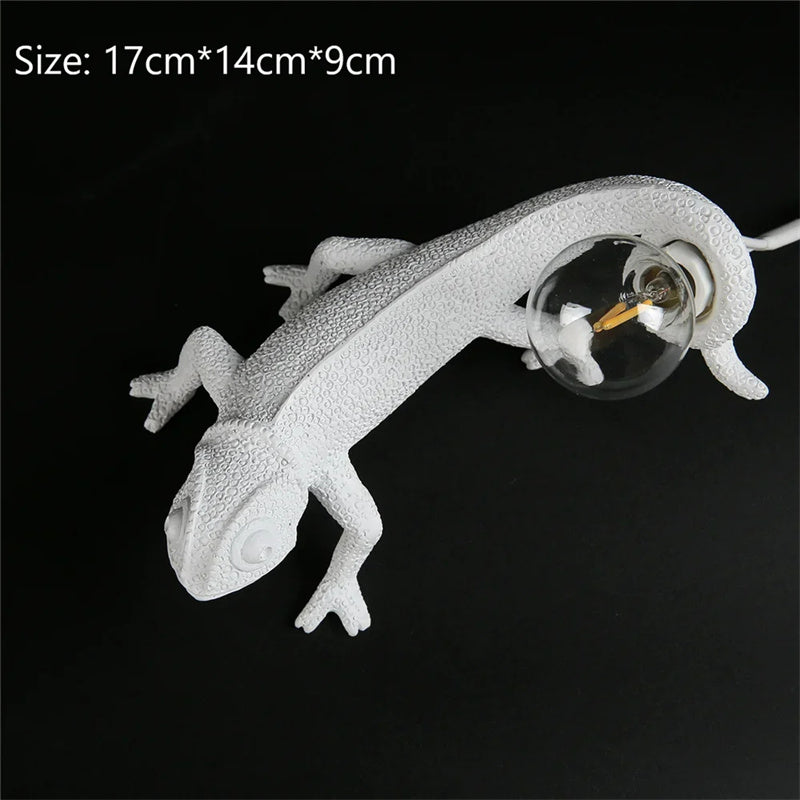 lizard wall lamp be night dorm room Night light living room home decor Cute Resin Animal chameleon Light Fixtures Bedside lamps