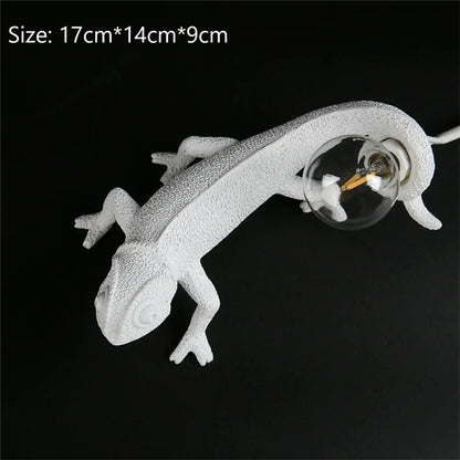 lizard wall lamp be night dorm room Night light living room home decor Cute Resin Animal chameleon Light Fixtures Bedside lamps