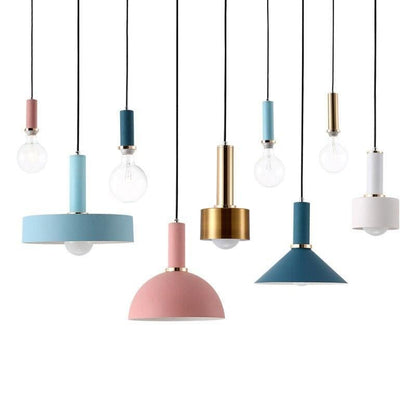 Nordic Macarons Pendant Lights E27 LED Modern Creative Hanging Lamp Design DIY For Bedroom Living Room Kitchen Restaurant