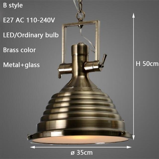 3 Style Loft Retro Industrial Hanging Hardware Metals Pendant Lamp Vintage E27 LED Lights For Kitchen Bar Coffee Light Fixtures