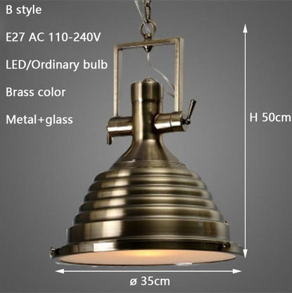 3 Style Loft Retro Industrial Hanging Hardware Metals Pendant Lamp Vintage E27 LED Lights For Kitchen Bar Coffee Light Fixtures