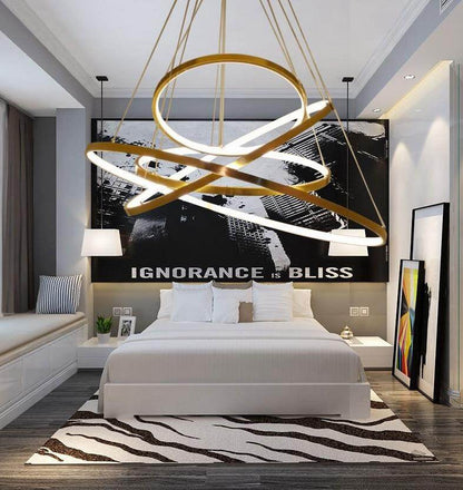 Modern Pendant Lamp Hanging Light Living Room Dining Shop Decoration Modern Hanging Lamp Large Ring Acrylic Pendant Light