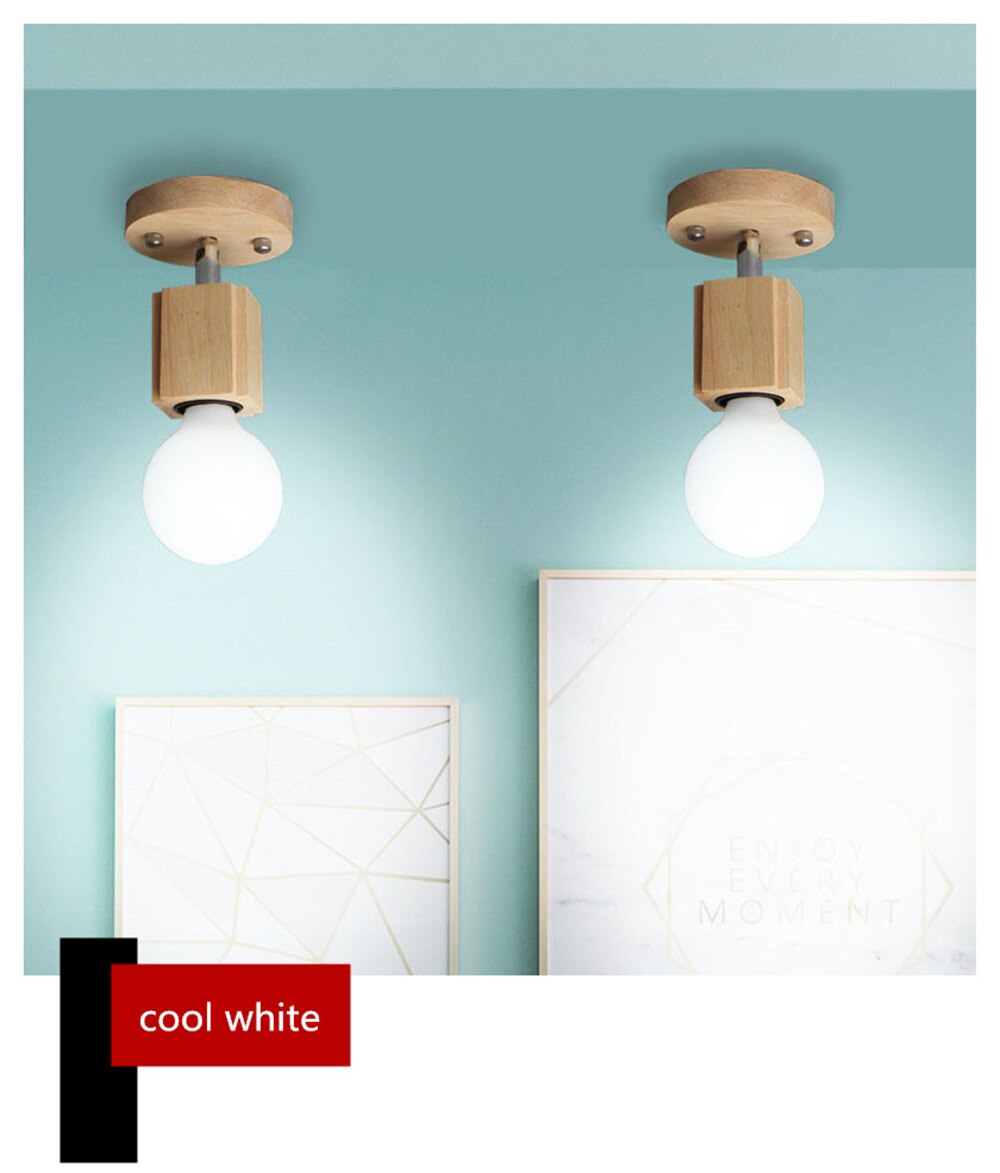 Modern LED Wooden Ceiling Light Novelty E26/27 Kitchen Bedroom Porch Dining Room Balcony Decoration Light Fixture