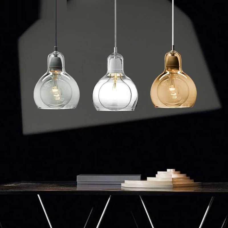 Modern Loft Cord Pendant Lights Clear Glass Lampshade Celling Lights With E27 Retro Edison Bulb Indoor Lighting Home Decor