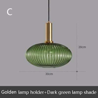 Novelty Stripe Glass Hanging Lights E27 LED 6 Color Lamp Holder Pendant Lamp For Kitchen Living Room Bedroom Hotel Restaurant