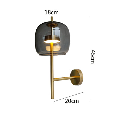 Brown Glass Wall Lamps Home Decor Study Bedroom Living Room Led Light Warm Bedside Sconce Lamp Lighting