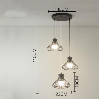 Retro Iron Chandelier Restaurant Bar Chandelier Creative Black Iron Wire Chandelier