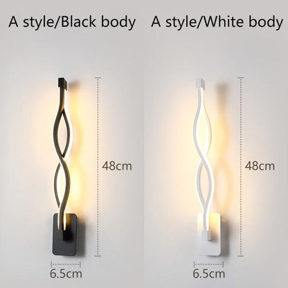 Modern Minimalist Wall Lamps Living Room Bedroom Bedside 16W LED Sconce black white Lamp Aisle Lighting decor ZBD0030