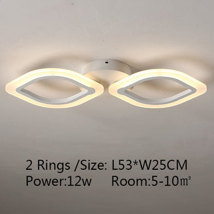 LED Ceiling Light Lustre For Living Room Kitchen Bedroom Dining Room Ring Chandelier Light Fixture Remote Control APP Dec