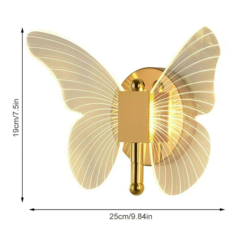 LED Butterfly Wall Lamp Indoor Lighting Bedroom Bedside Living Room Staircase Decoration Butterfly Wall Lamp Ceiling Light