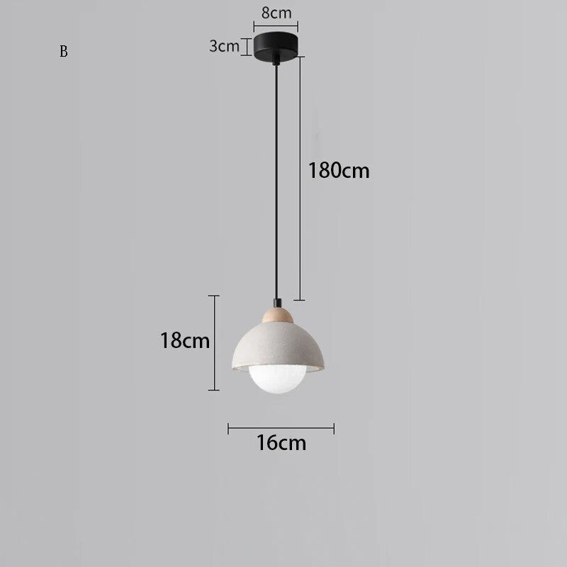 Wabi-sabi Bedroom Bedside Chandelier Nordic Simple Modern Entrance Restaurant Bar Creative Cement Small Ceiling Light