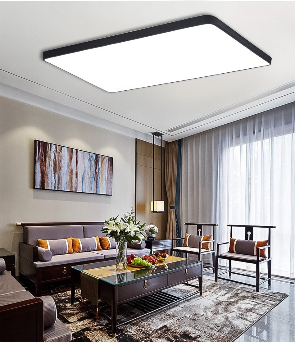 LED Ceiling Light Modern Lamp Living Room Lighting Fixture Bedroom Kitchen Surface Mount Flush Panel Remote Control