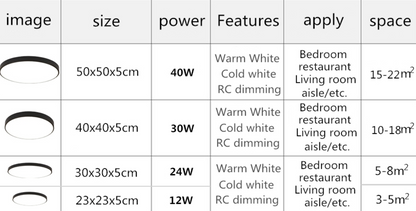 LED Ceiling Light Modern Lamp Living Room Lighting Fixture Surface Mount Remote Control