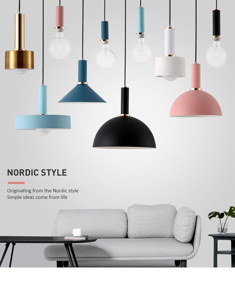Nordic Macarons Pendant Lights E27 LED Modern Creative Hanging Lamp Design DIY For Bedroom Living Room Kitchen Restaurant