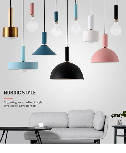 Nordic Macarons Pendant Lights E27 LED Modern Creative Hanging Lamp Design DIY For Bedroom Living Room Kitchen Restaurant